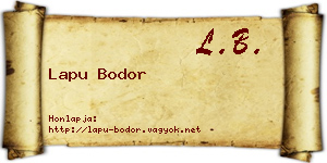 Lapu Bodor névjegykártya